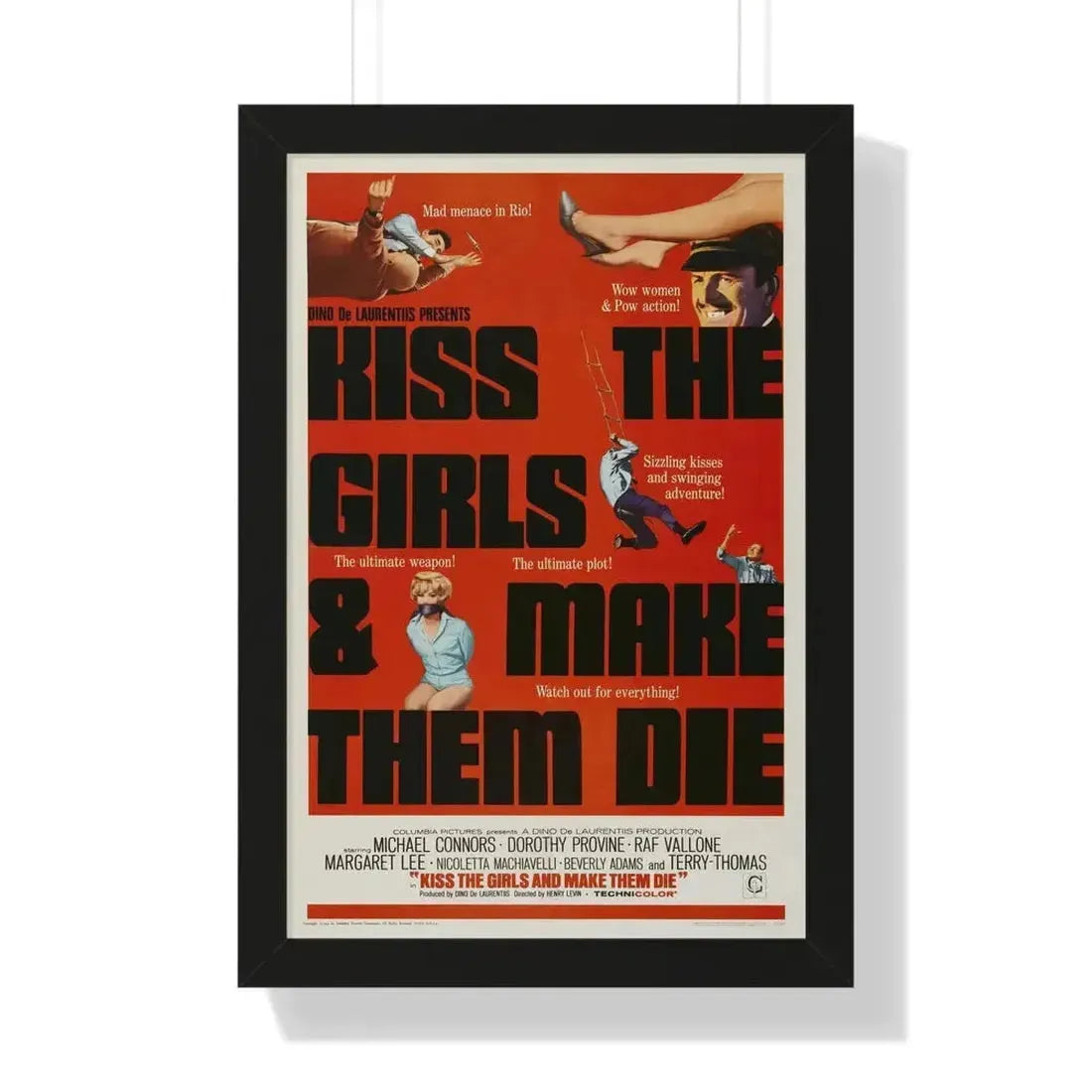 KISS THE GIRLS & MAKE THEM DIE 1966 - Framed Movie Poster - The Sticker Space