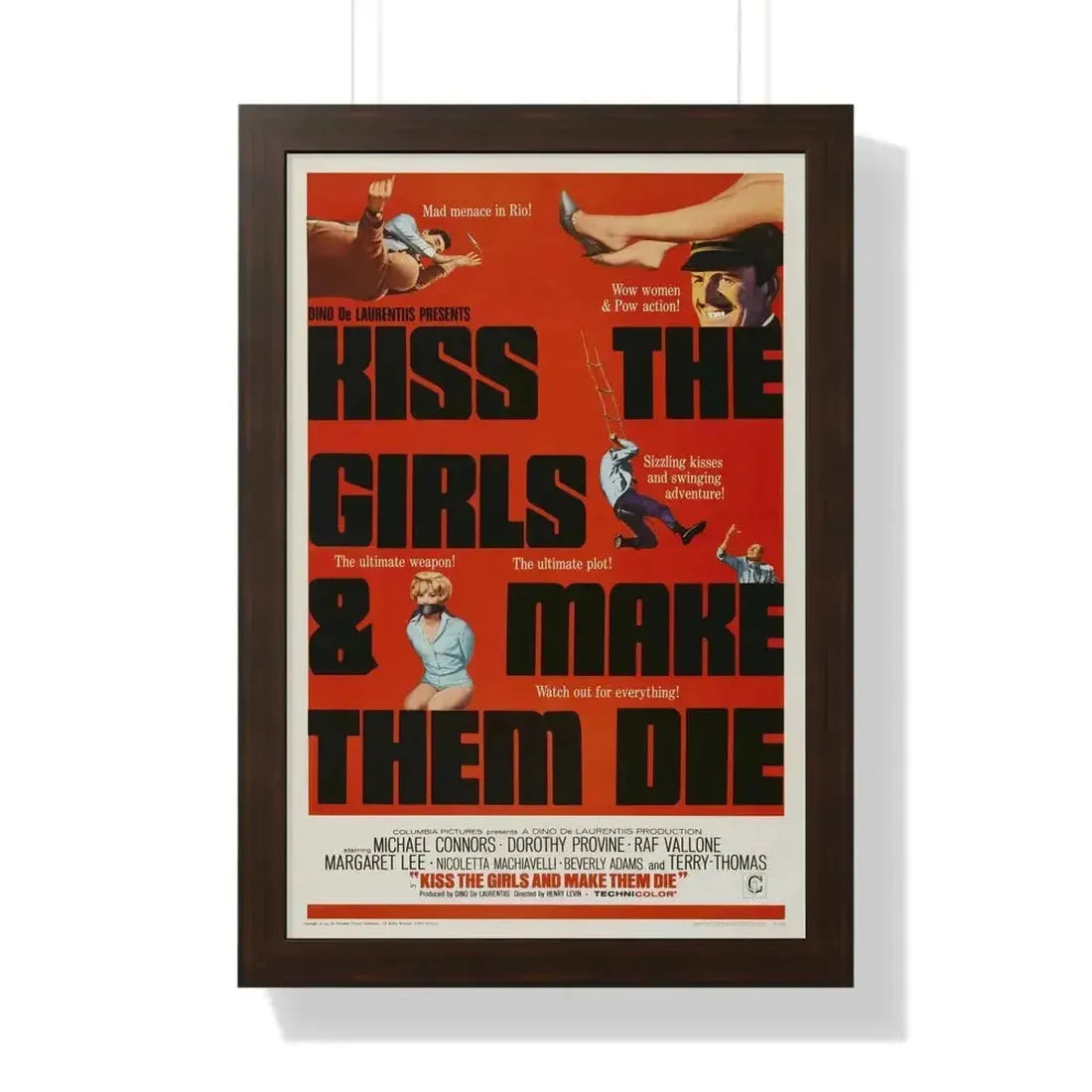 KISS THE GIRLS & MAKE THEM DIE 1966 - Framed Movie Poster - The Sticker Space