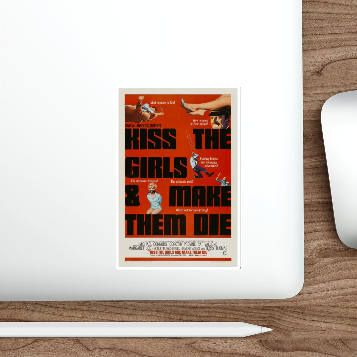 KISS THE GIRLS & MAKE THEM DIE 1966 Movie Poster STICKER Vinyl Die-Cut Decal-The Sticker Space