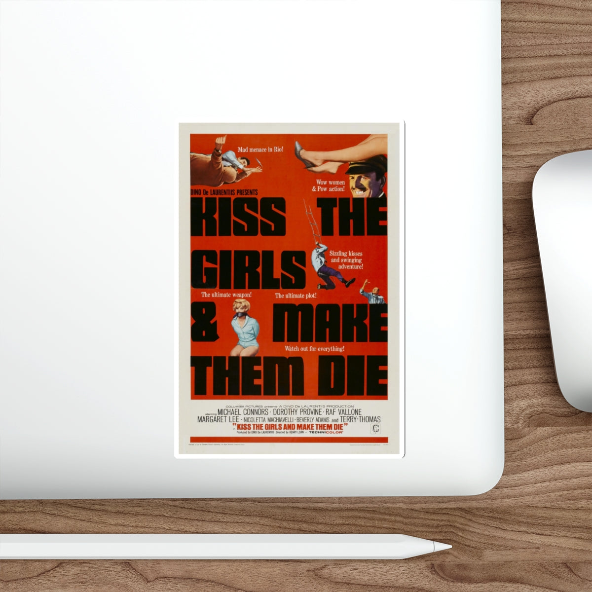 KISS THE GIRLS & MAKE THEM DIE 1966 Movie Poster STICKER Vinyl Die-Cut Decal-The Sticker Space