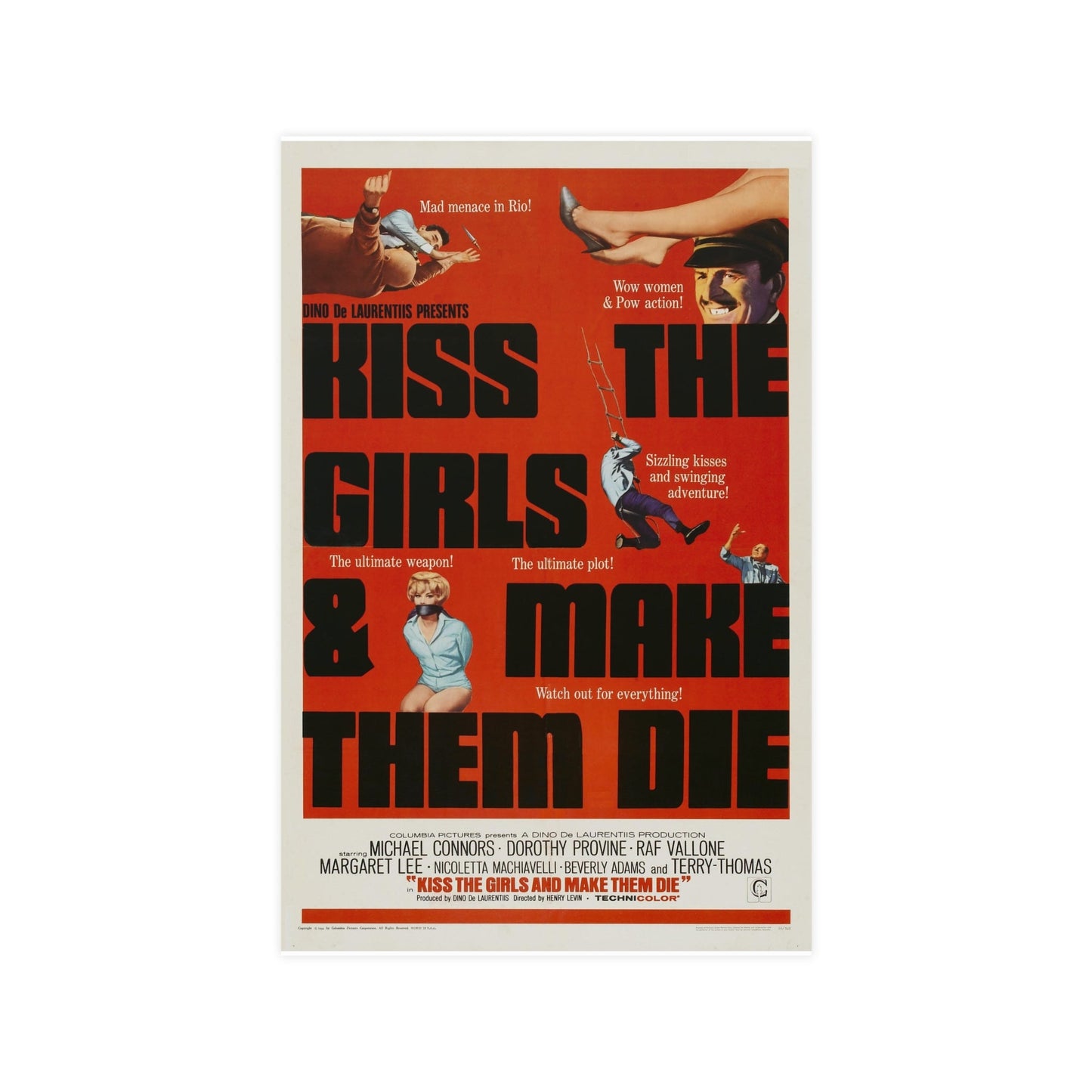KISS THE GIRLS & MAKE THEM DIE 1966 - Paper Movie Poster-11″ x 17″ (Vertical)-The Sticker Space