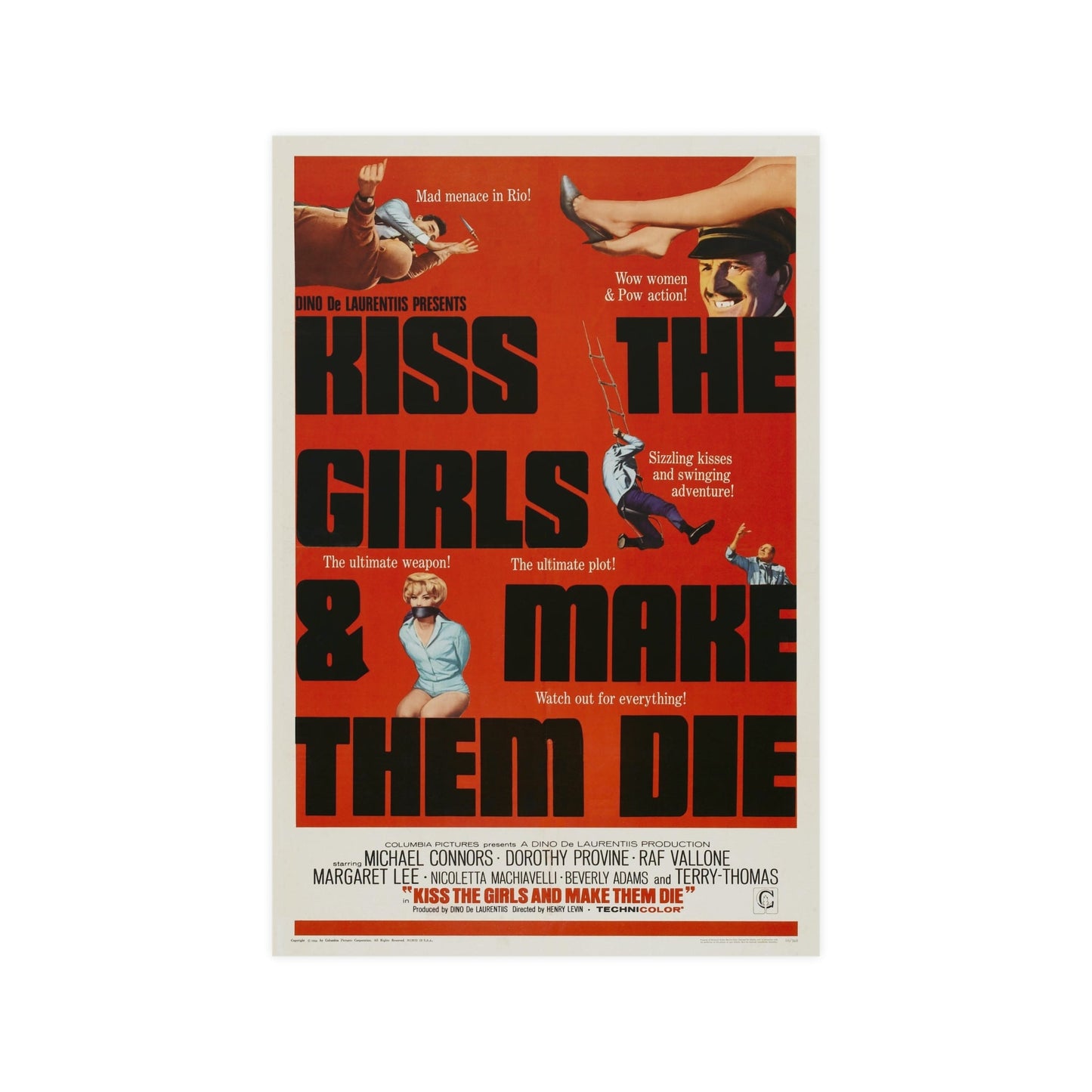 KISS THE GIRLS & MAKE THEM DIE 1966 - Paper Movie Poster-12″ x 18″ (Vertical)-The Sticker Space