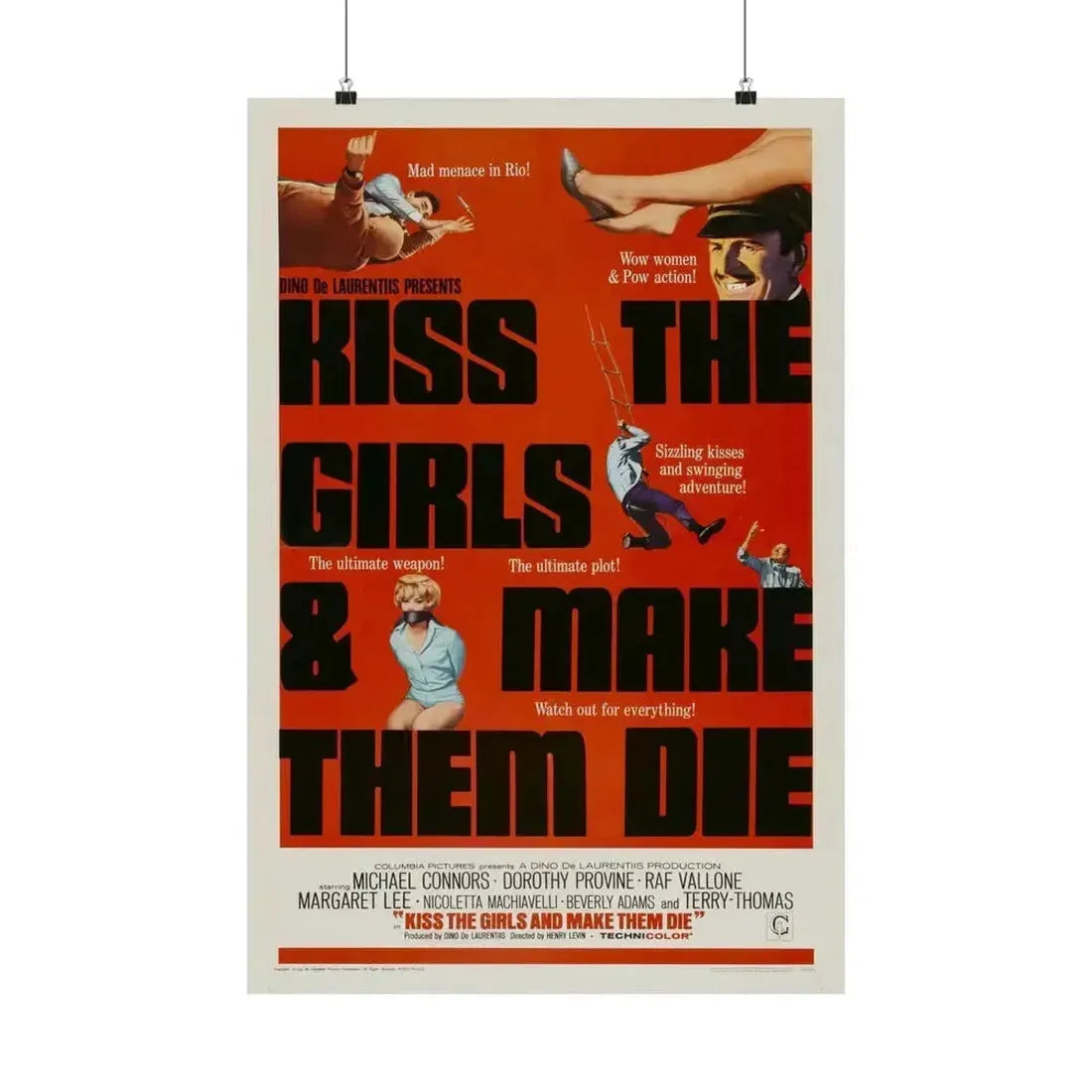 KISS THE GIRLS & MAKE THEM DIE 1966 - Paper Movie Poster 20″ x 30″ Matte - The Sticker Space