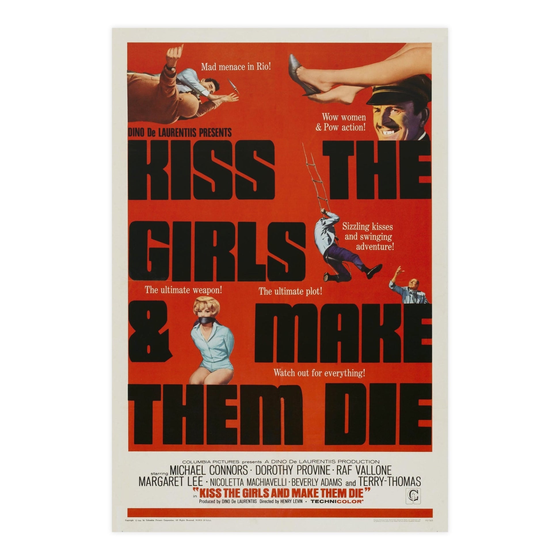 KISS THE GIRLS & MAKE THEM DIE 1966 - Paper Movie Poster-24″ x 36″ (Vertical)-The Sticker Space