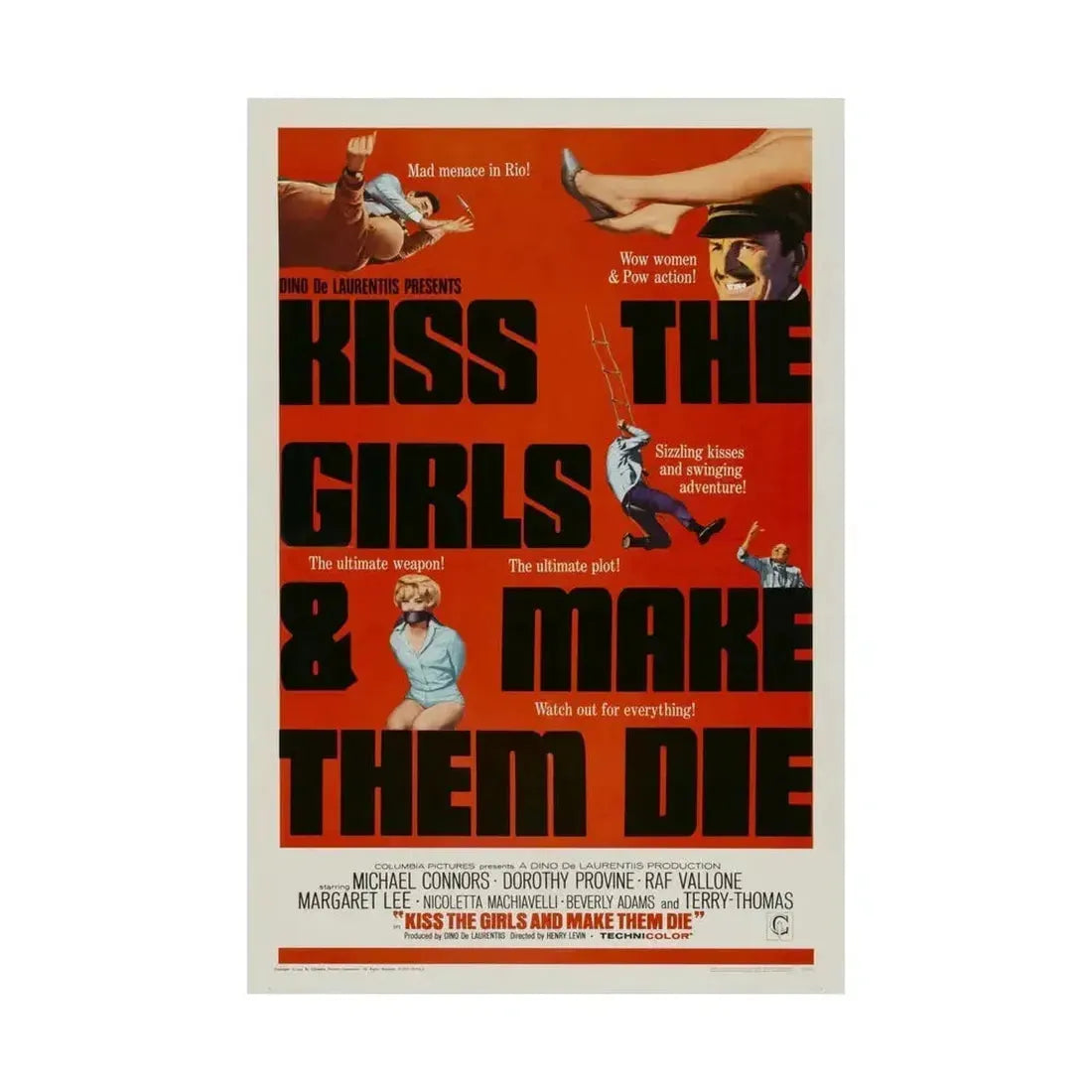 KISS THE GIRLS & MAKE THEM DIE 1966 - Paper Movie Poster - The Sticker Space