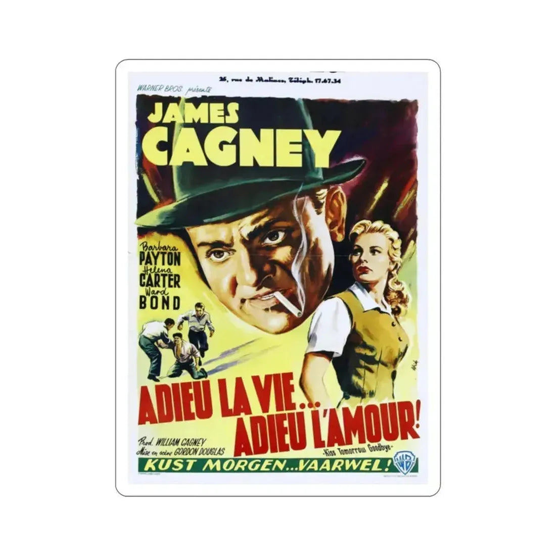 Kiss Tomorrow Goodbye 1950 v3 Movie Poster STICKER Vinyl Die-Cut Decal 2 Inch - The Sticker Space