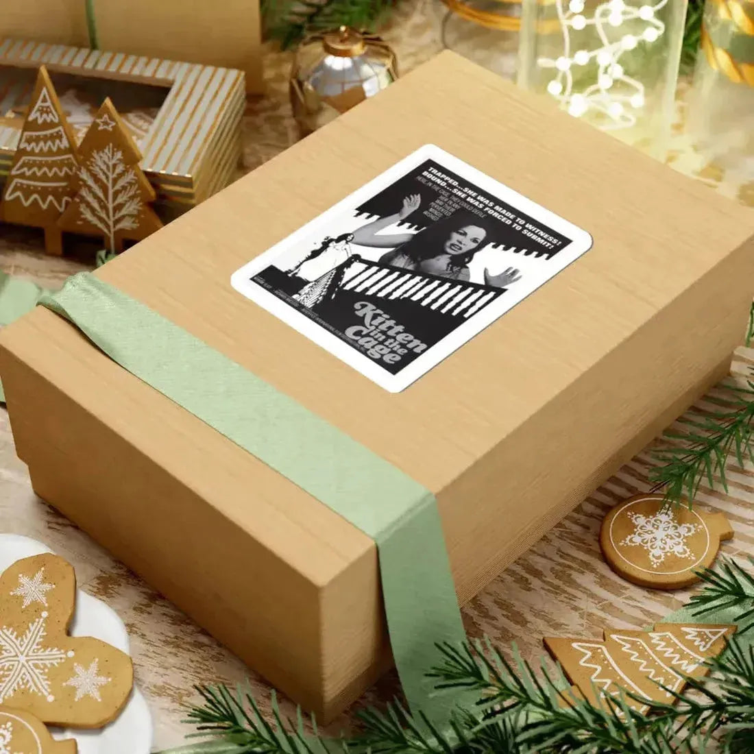 KITTEN IN THE CAGE 1968 Movie Poster - STICKER Vinyl Kiss-Cut Decal - The Sticker Space