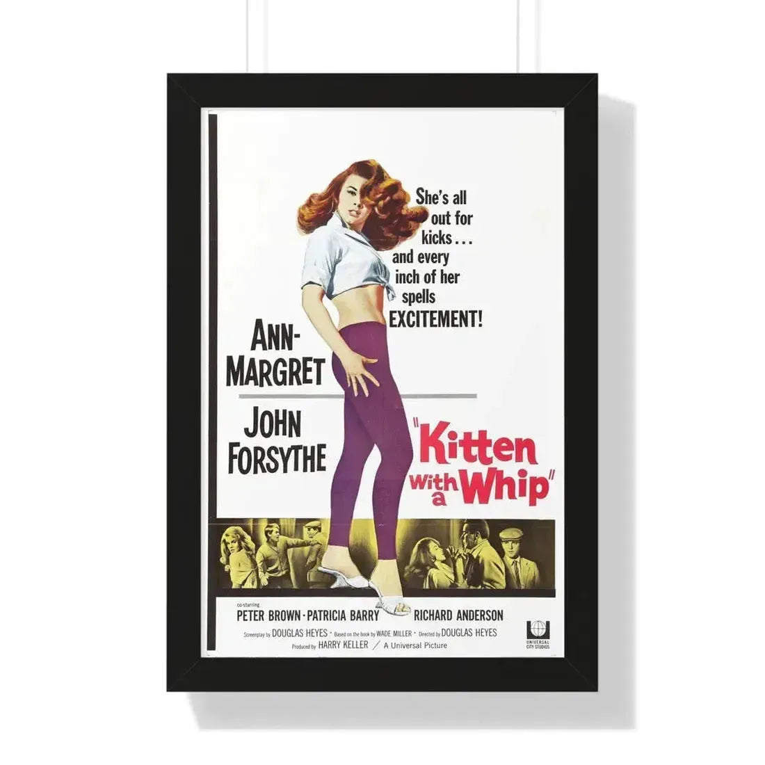 KITTEN WITH A WHIP 1964 - Framed Movie Poster 16″ x 24″ Black - The Sticker Space