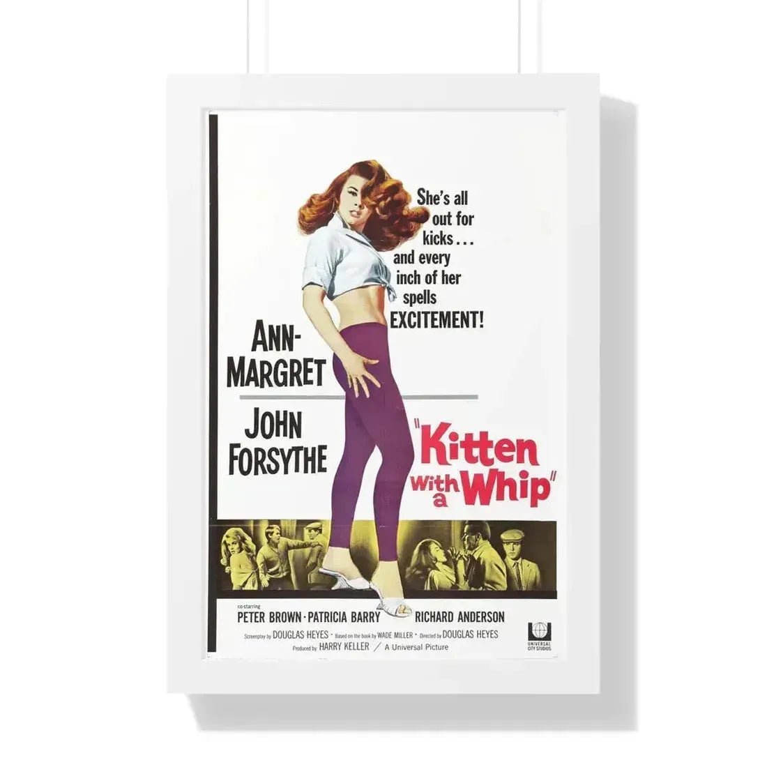 KITTEN WITH A WHIP 1964 - Framed Movie Poster 16″ x 24″ White - The Sticker Space