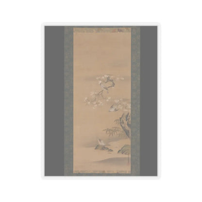 Kiyohara Yukinobu - Waxwings, Cherry Blossoms, and Bamboo - late 17th century v1 - STICKER Vinyl Kiss-Cut Decal