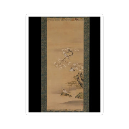 Kiyohara Yukinobu - Waxwings, Cherry Blossoms, and Bamboo - late 17th century v1 - STICKER Vinyl Kiss-Cut Decal