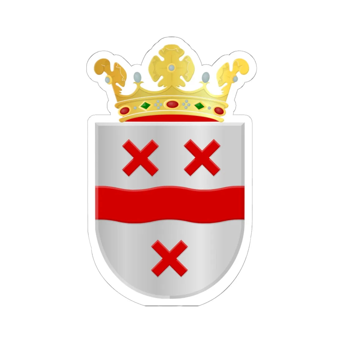 Klaaswaal wapen (Netherlands) (Coat of Arms) STICKER Vinyl Kiss-Cut Decal 6 Inch White - The Sticker Space