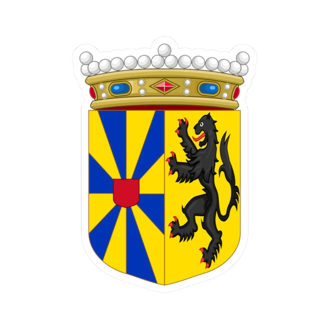 Klein wapen van West-Vlaanderen (Belgium) (Coat of Arms) STICKER Vinyl Kiss-Cut Decal 2 Inch White - The Sticker Space