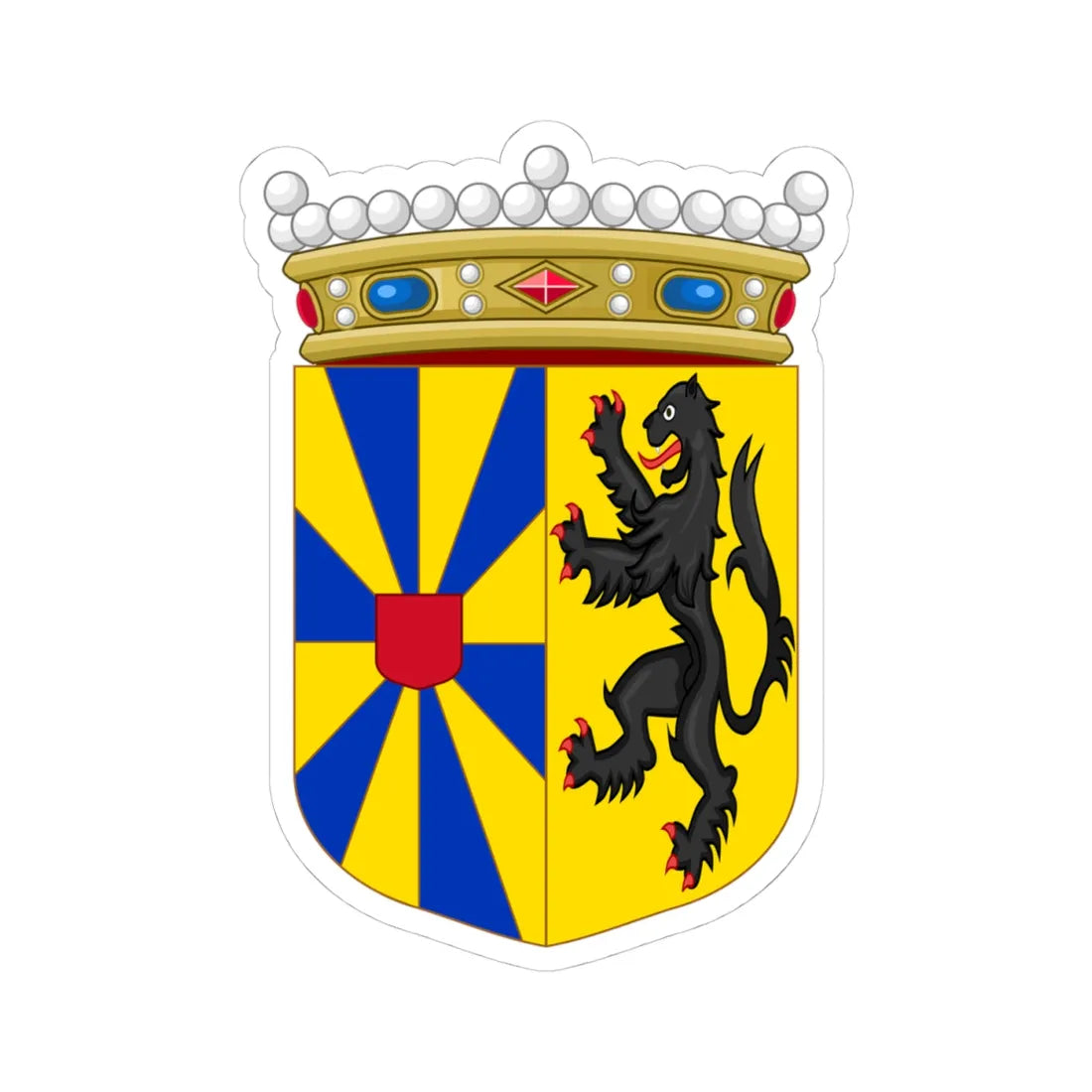 Klein wapen van West-Vlaanderen (Belgium) (Coat of Arms) STICKER Vinyl Kiss-Cut Decal 4 Inch White - The Sticker Space