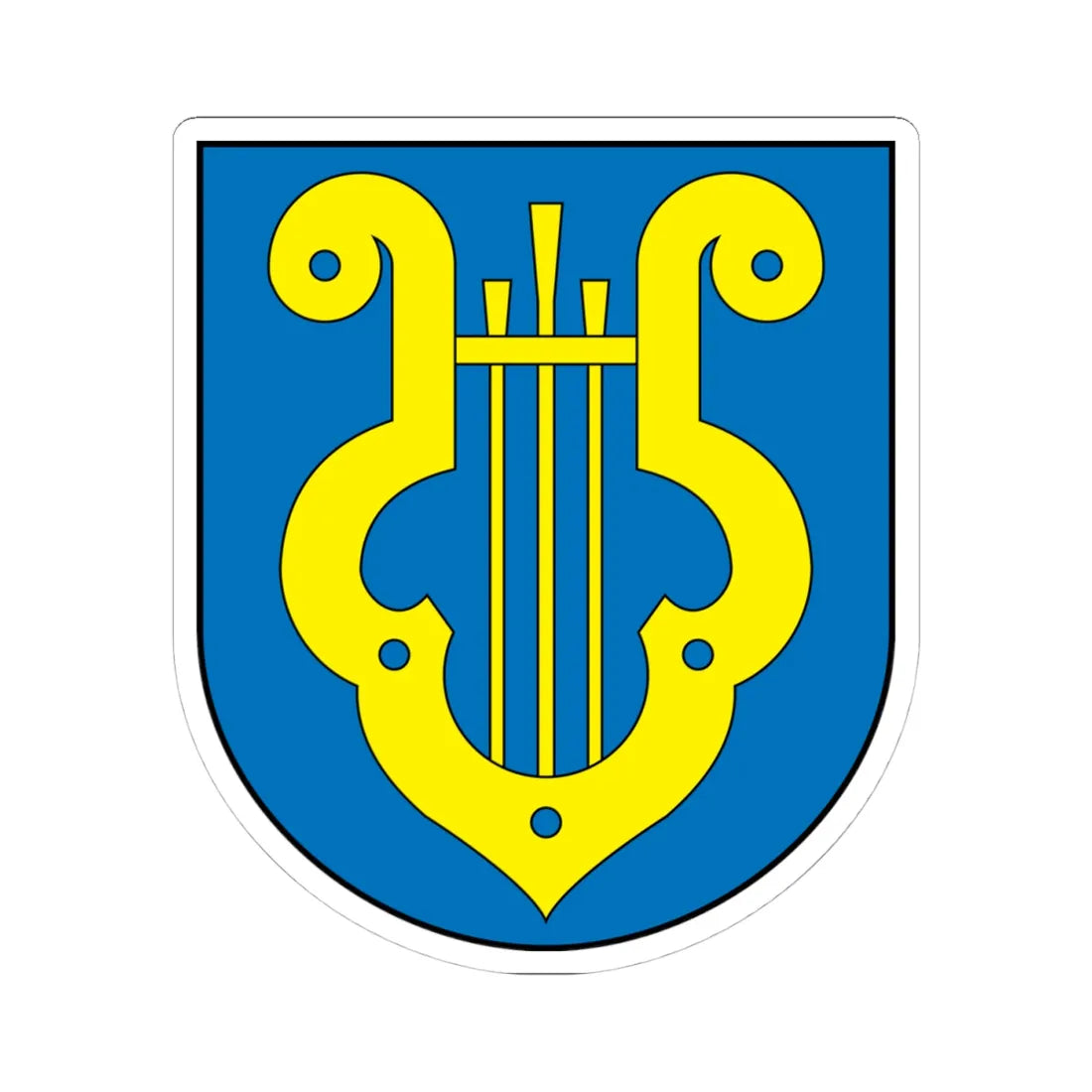 Klingenthal coat of arms (Germany) (Coat of Arms) STICKER Vinyl Kiss-Cut Decal 4 Inch White - The Sticker Space