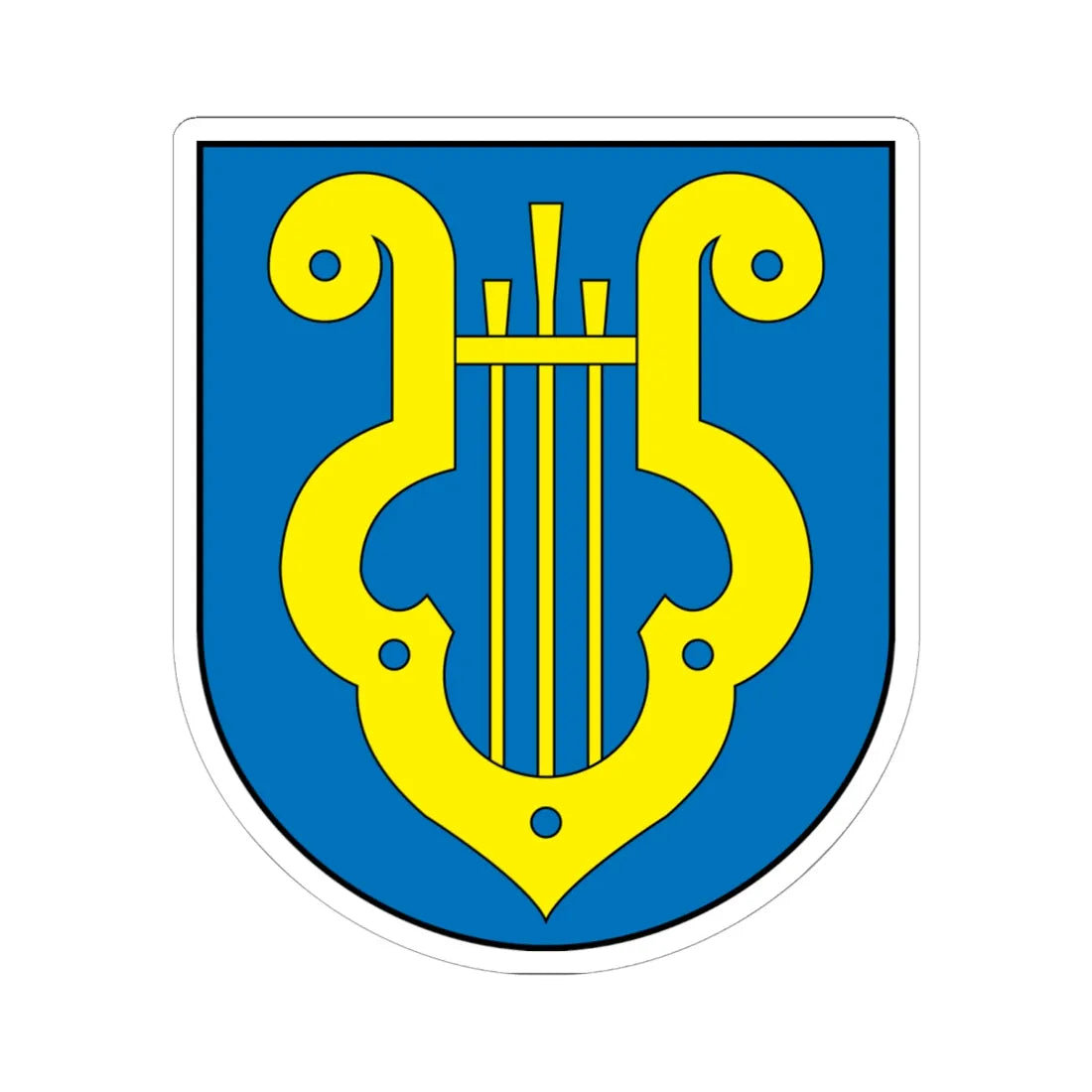 Klingenthal coat of arms (Germany) (Coat of Arms) STICKER Vinyl Kiss-Cut Decal 6 Inch White - The Sticker Space