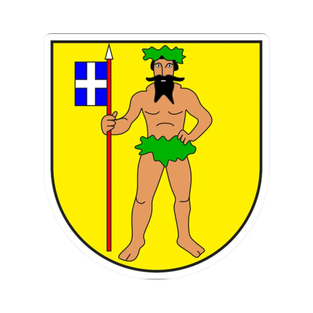 Klosters-Serneus wappen (Switzerland) (Coat of Arms) STICKER Vinyl Kiss-Cut Decal 2 Inch White - The Sticker Space