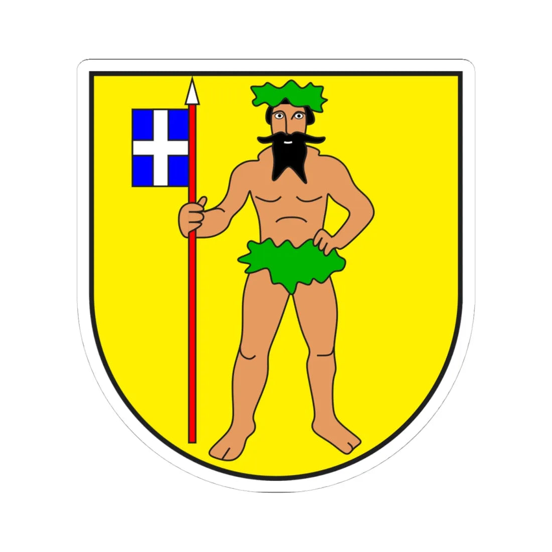 Klosters-Serneus wappen (Switzerland) (Coat of Arms) STICKER Vinyl Kiss-Cut Decal 4 Inch White - The Sticker Space