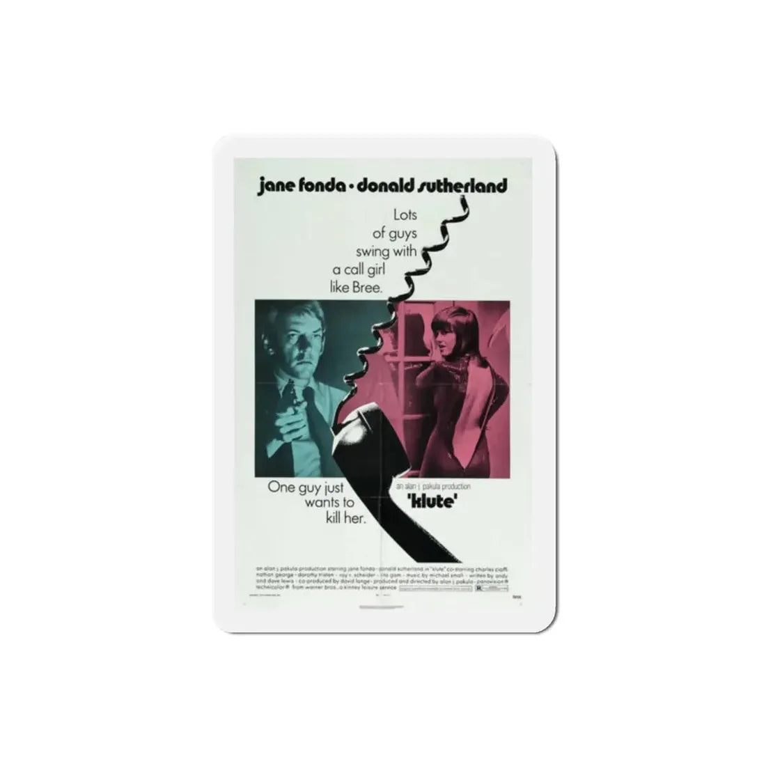 Klute 1971 Movie Poster Refrigerator Magnet - The Sticker Space