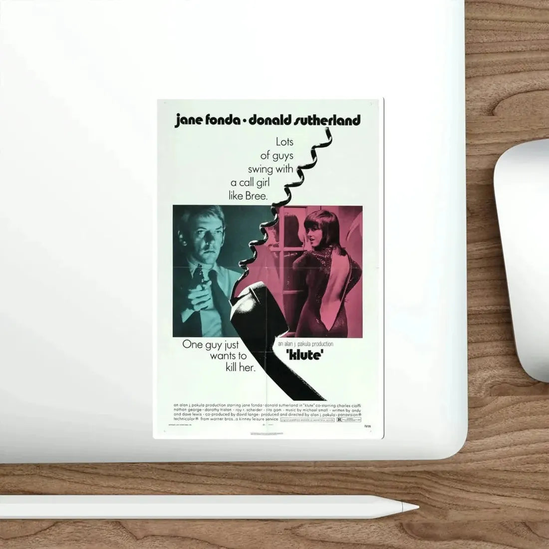 Klute 1971 Movie Poster STICKER Vinyl Die-Cut Decal - The Sticker Space