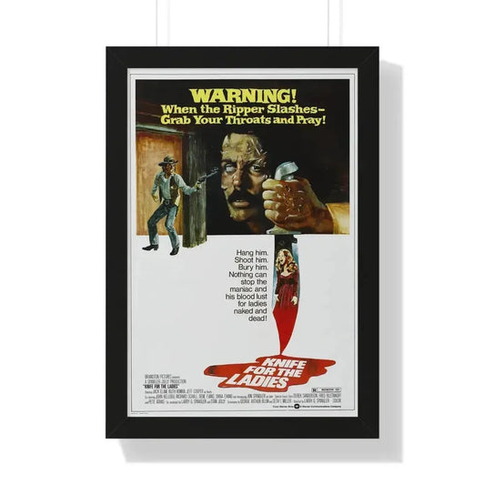 KNIFE FOR THE LADIES 1974 - Framed Movie Poster 16″ x 24″ Black - The Sticker Space