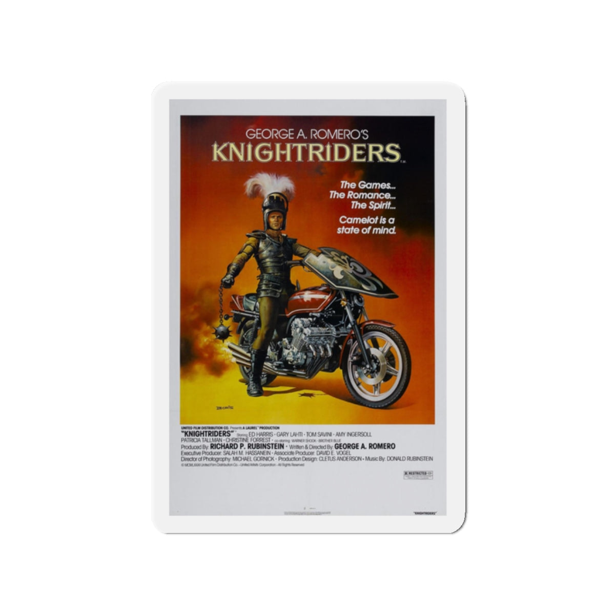 KNIGHTRIDERS 1981 Movie Poster - Refrigerator Magnet-2" x 2"-Die-Cut-1 pc-The Sticker Space