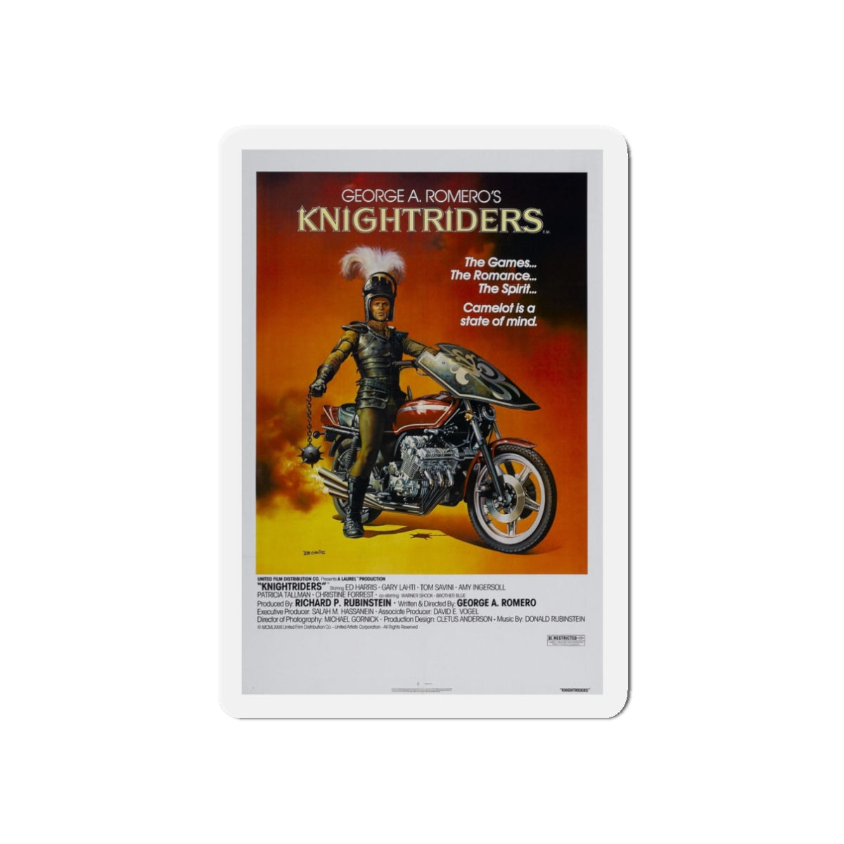 KNIGHTRIDERS 1981 Movie Poster - Refrigerator Magnet-3" x 3"-Die-Cut-1 pc-The Sticker Space