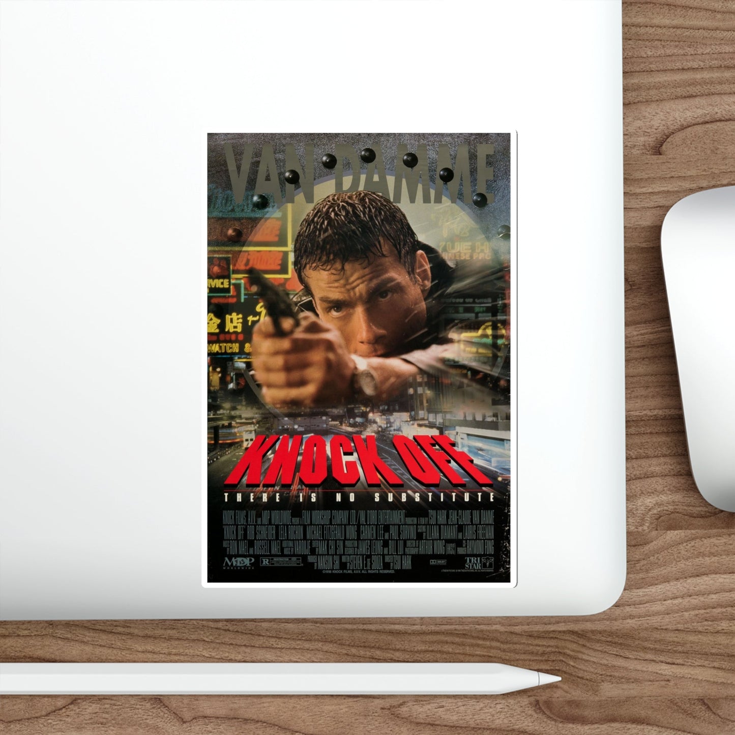 Knock Off 1998 Movie Poster STICKER Vinyl Die-Cut Decal-The Sticker Space