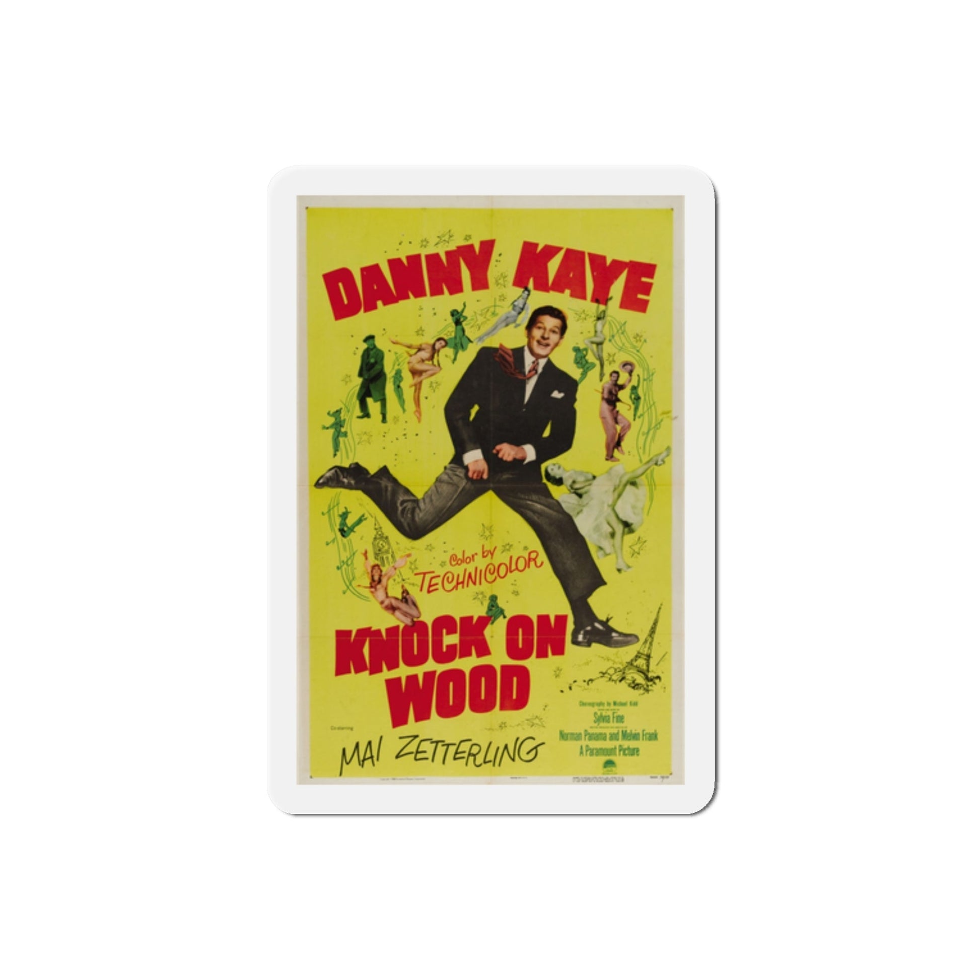 Knock on Wood 1954 Movie Poster Die-Cut Magnet-2 Inch-The Sticker Space