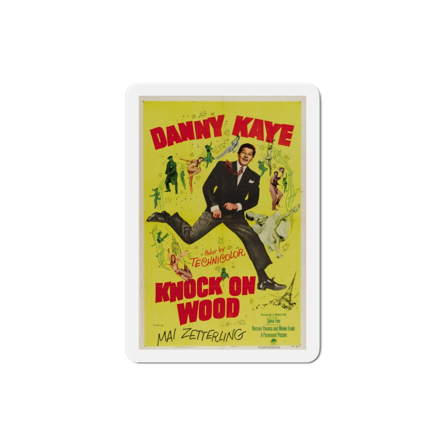 Knock on Wood 1954 Movie Poster Die-Cut Magnet-3 Inch-The Sticker Space