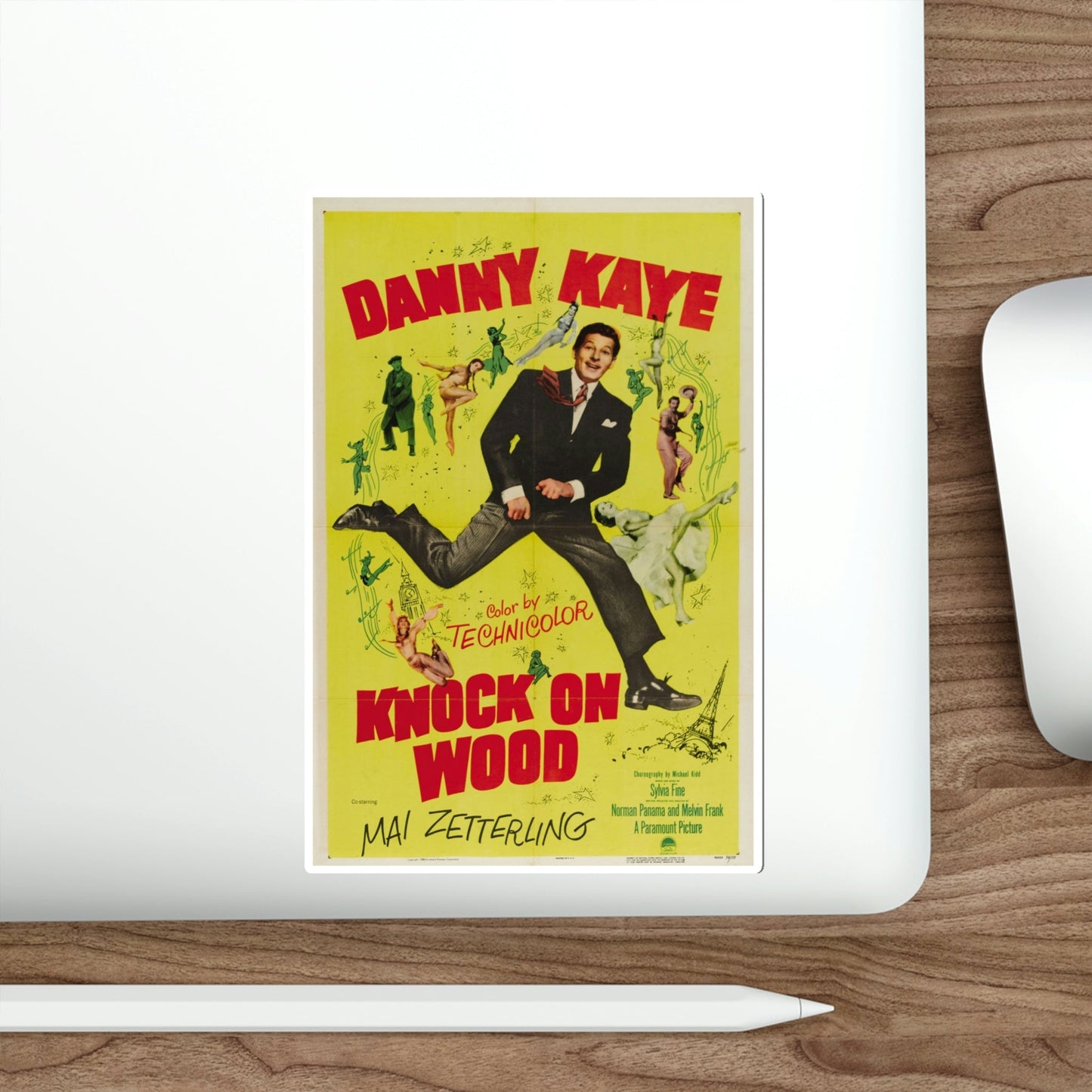 Knock on Wood 1954 Movie Poster STICKER Vinyl Die-Cut Decal-The Sticker Space