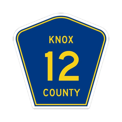 Knox County 12 (Illinois) (Road Sign) STICKER Vinyl Kiss-Cut Decal 4 Inch White - The Sticker Space