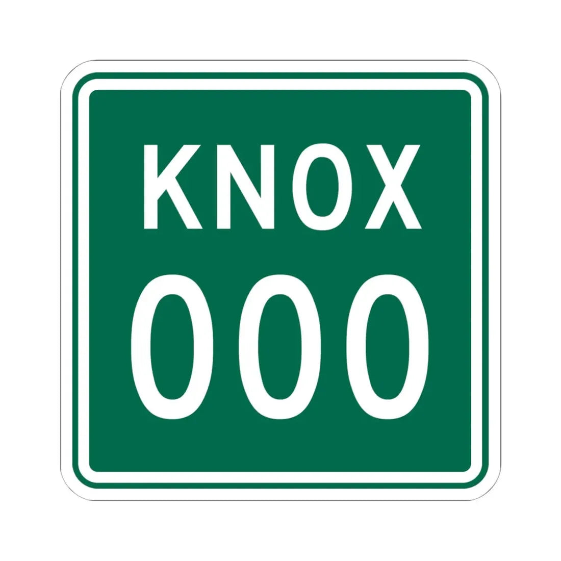 Knox Township Jefferson County Ohio route shield template (Ohio) (Road Sign) STICKER Vinyl Kiss-Cut Decal 6 Inch White - The Sticker Space