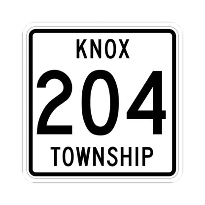 Knox Township Route 204 Holmes County Ohio (Ohio) (Road Sign) STICKER Vinyl Kiss-Cut Decal 2 Inch White - The Sticker Space