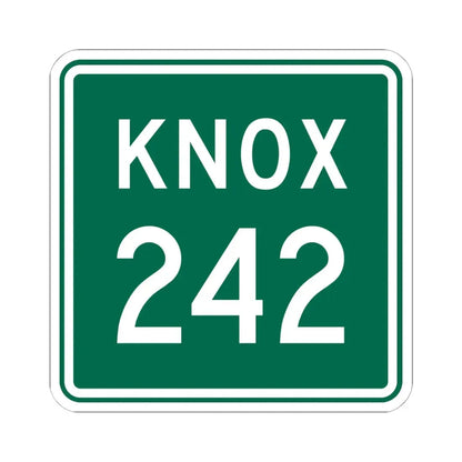 Knox Township Route 242 Jefferson County Ohio (Ohio) (Road Sign) STICKER Vinyl Kiss-Cut Decal 6 Inch White - The Sticker Space