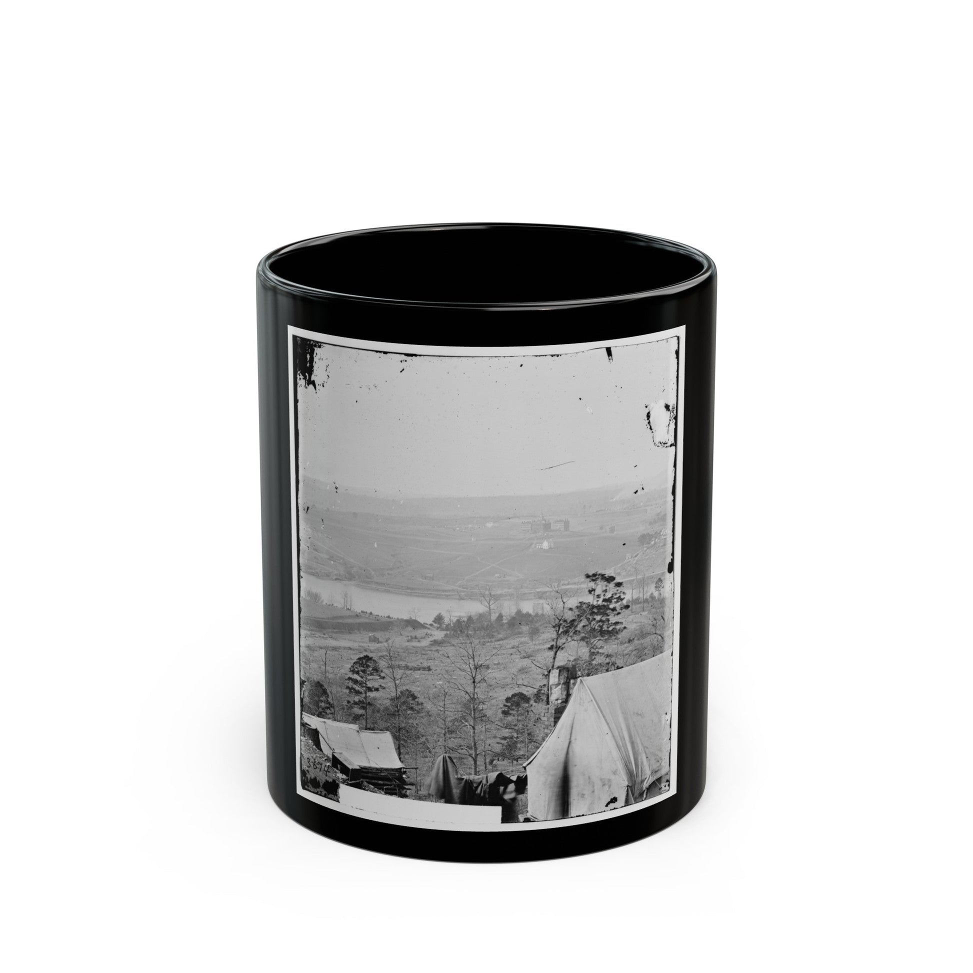 Knoxville, Tenn. Environs Of Knoxville Seen From South Bank Of Tennessee River; East Tennessee University In Middle Distance (U.S. Civil War) Black Coffee Mug-11oz-The Sticker Space