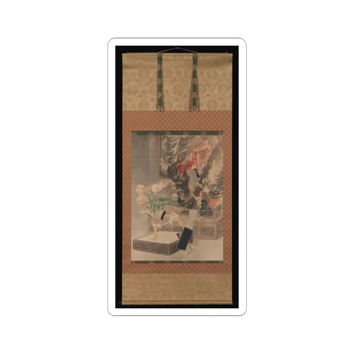 Kobayashi Kiyochika - The Fury of Monk Raigō - ca. 1900 v3 - STICKER Vinyl Kiss-Cut Decal
