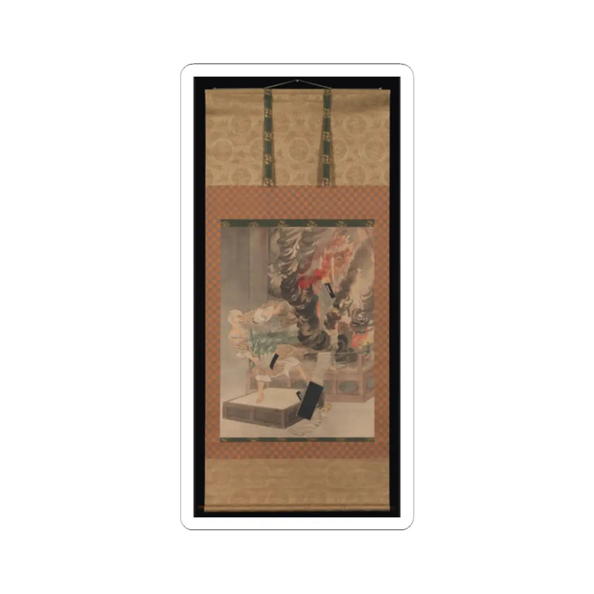 Kobayashi Kiyochika - The Fury of Monk Raigō - ca. 1900 v3 - STICKER Vinyl Kiss-Cut Decal