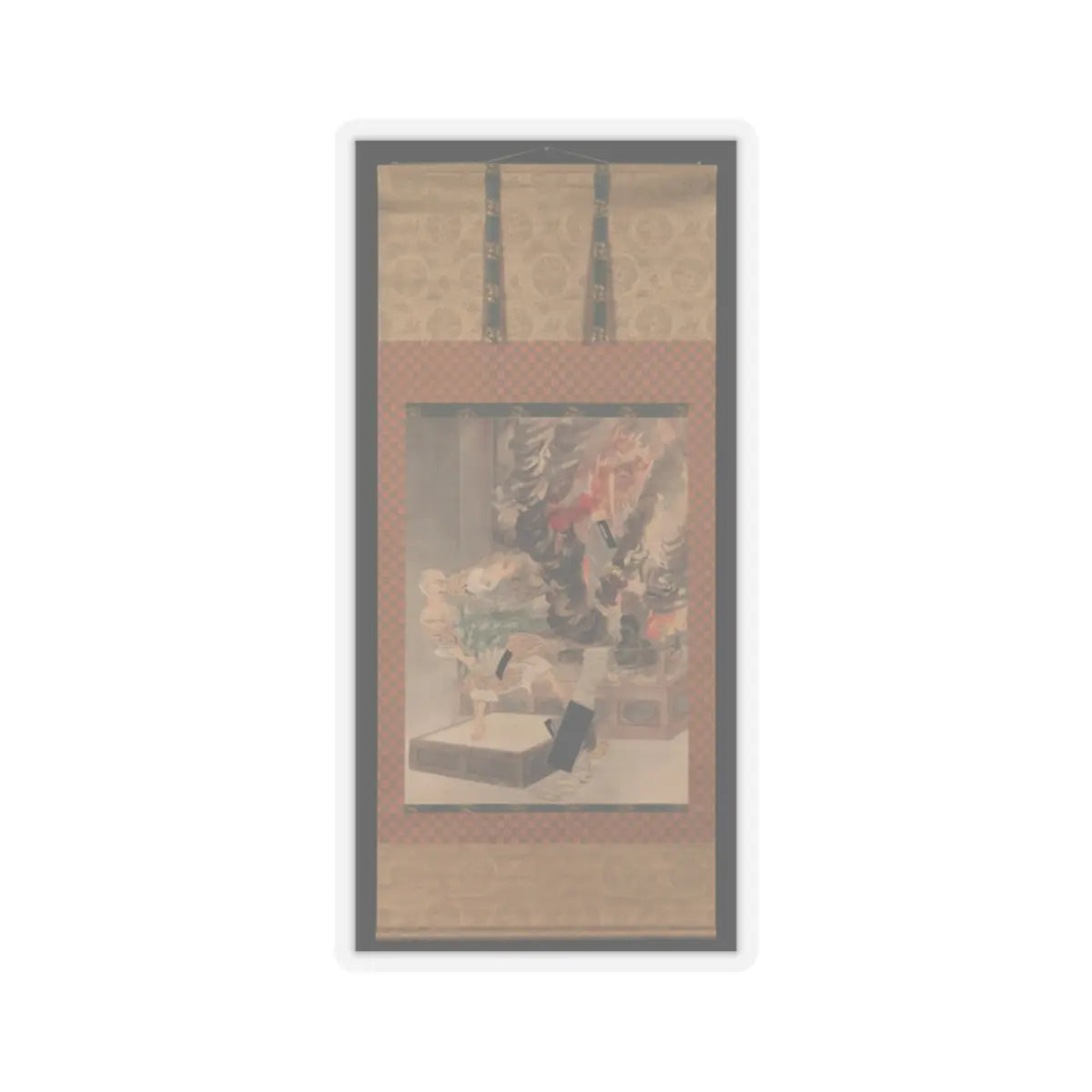 Kobayashi Kiyochika - The Fury of Monk Raigō - ca. 1900 v3 - STICKER Vinyl Kiss-Cut Decal