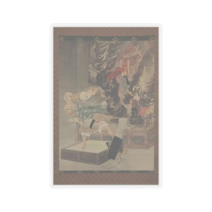 Kobayashi Kiyochika - The Fury of Monk Raigō - ca. 1900 v4 - STICKER Vinyl Kiss-Cut Decal