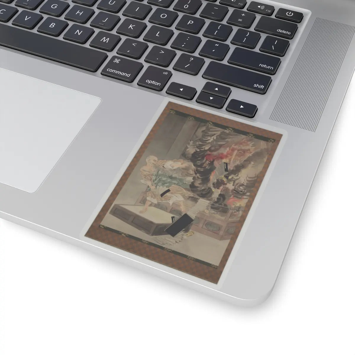 Kobayashi Kiyochika - The Fury of Monk Raigō - ca. 1900 v4 - STICKER Vinyl Kiss-Cut Decal