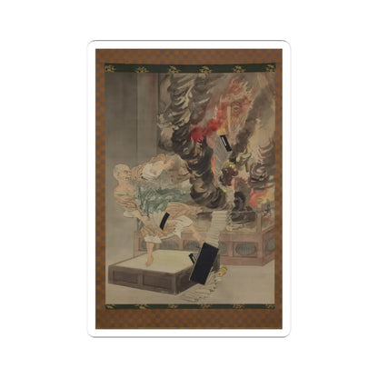 Kobayashi Kiyochika - The Fury of Monk Raigō - ca. 1900 v4 - STICKER Vinyl Kiss-Cut Decal