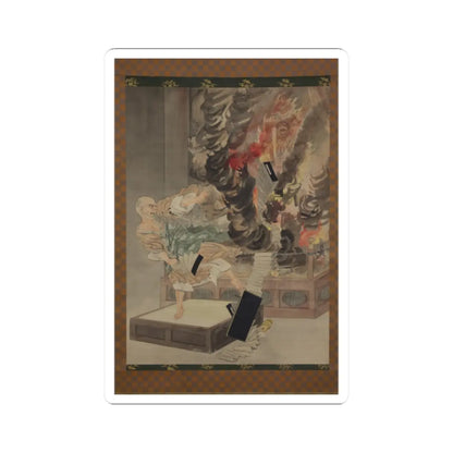 Kobayashi Kiyochika - The Fury of Monk Raigō - ca. 1900 v4 - STICKER Vinyl Kiss-Cut Decal