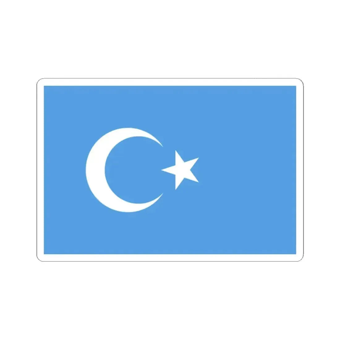 Kokbayraq flag (China) STICKER Vinyl Kiss-Cut Decal 2 Inch White - The Sticker Space