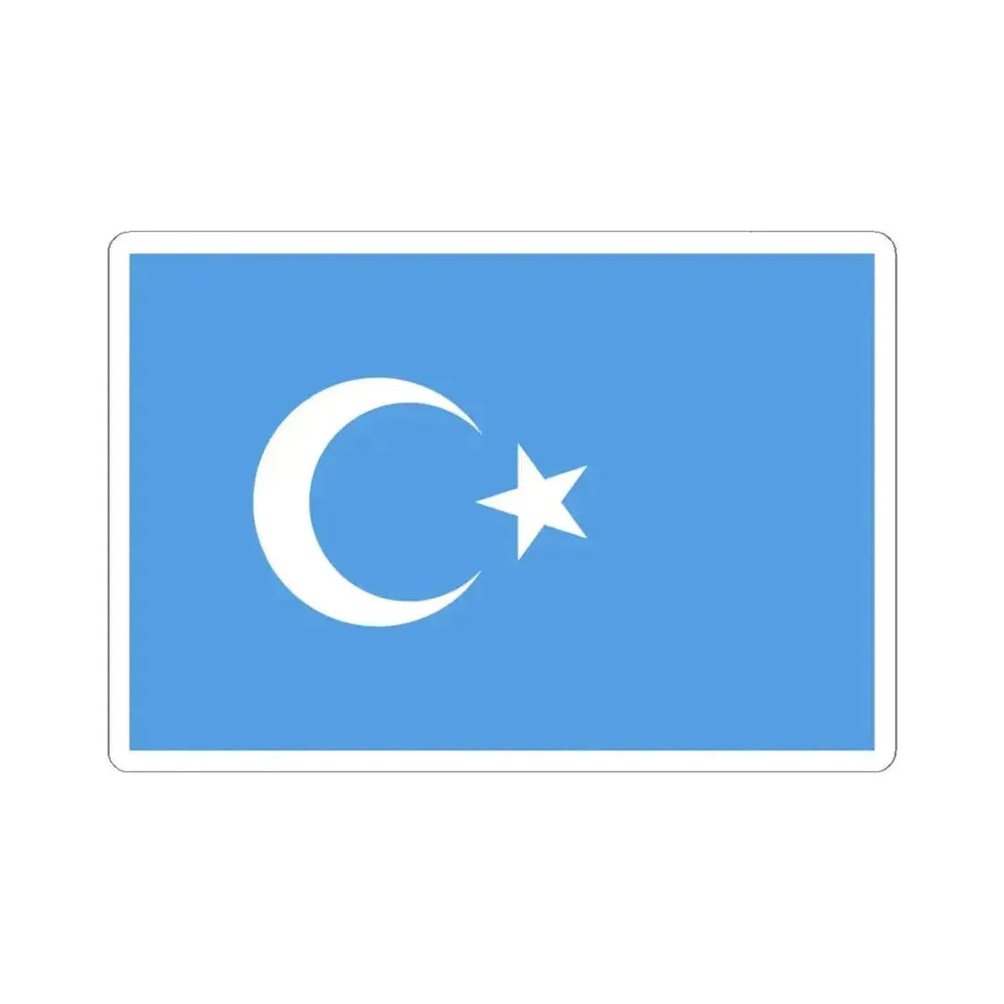 Kokbayraq flag (China) STICKER Vinyl Kiss-Cut Decal 6 Inch White - The Sticker Space