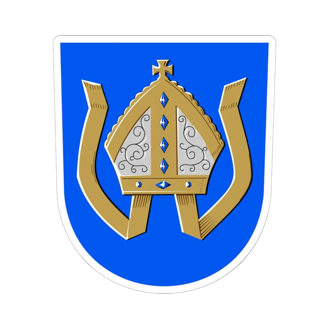 Kokemäki.vaakuna (Finland) (Coat of Arms) STICKER Vinyl Kiss-Cut Decal 6 Inch White - The Sticker Space