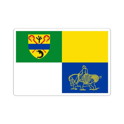 Koksijde vlag (Belgium) STICKER Vinyl Kiss-Cut Decal 6 Inch White - The Sticker Space