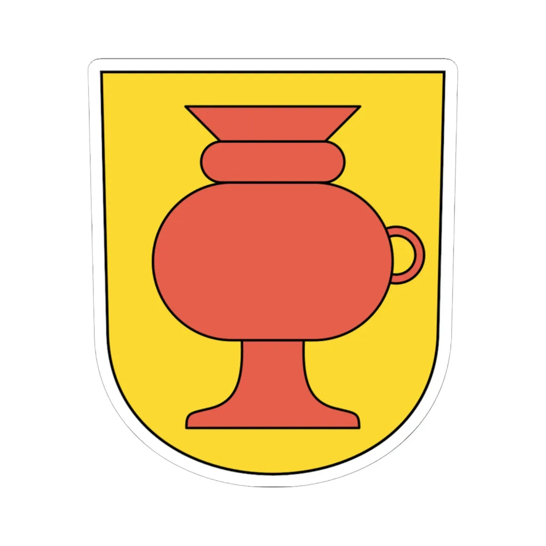 Kollbrunn coat of arms (Switzerland) (Coat of Arms) STICKER Vinyl Kiss-Cut Decal 6 Inch White - The Sticker Space