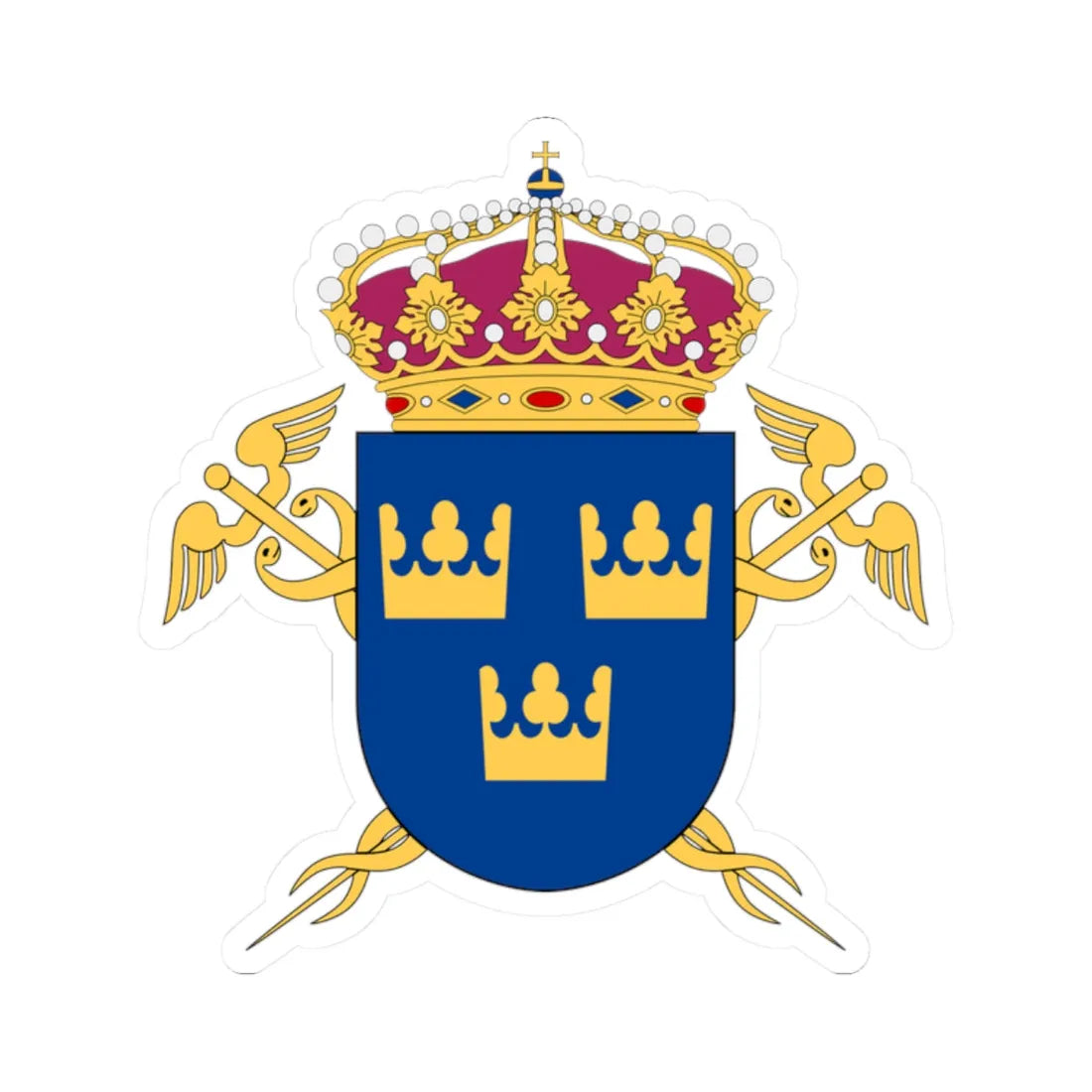 Kommerskollegium vapen (Sweden) (Coat of Arms) STICKER Vinyl Kiss-Cut Decal 2 Inch White - The Sticker Space