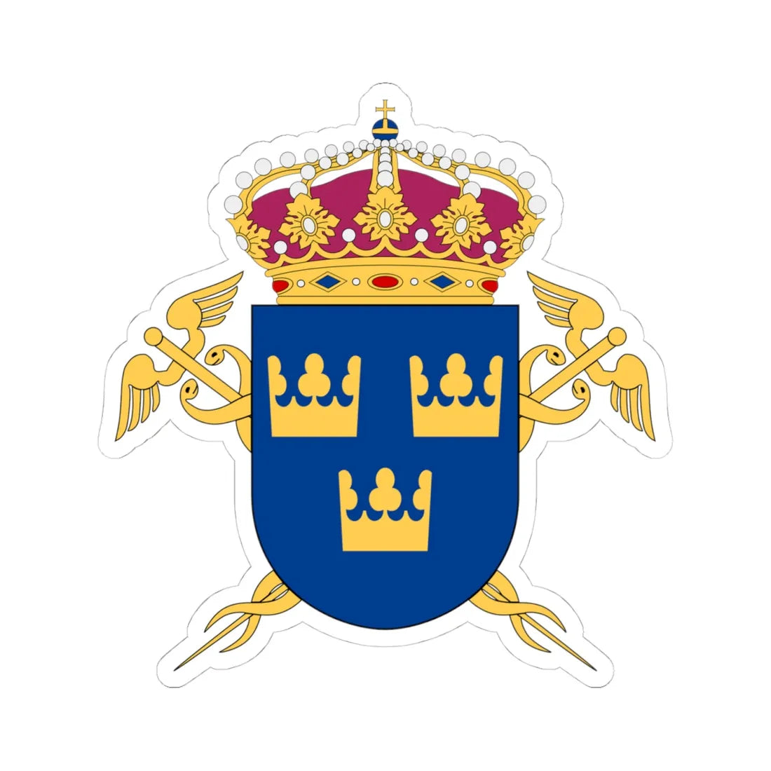 Kommerskollegium vapen (Sweden) (Coat of Arms) STICKER Vinyl Kiss-Cut Decal 4 Inch White - The Sticker Space